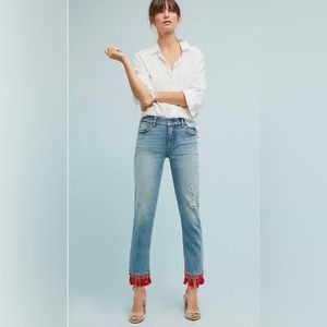 Anthropologie Pilcro and the Letterpress distressed cropped slim boyfriend jeans